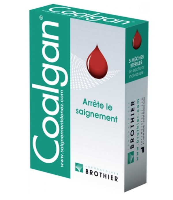 MECHES NASALES HEMOSTATIQUE 4cm (Boîte de 5 Mèches) COALGAN